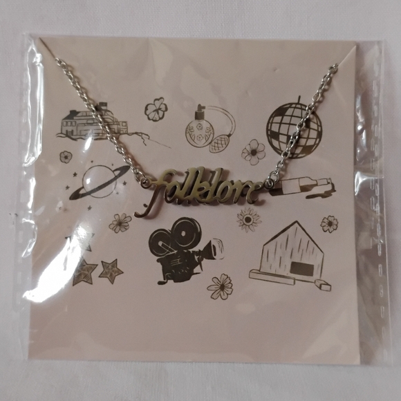 Taylor Swift "Folklore" Silver Tone Metal Chain Necklace with Adjustable Length - Picture 4 of 10